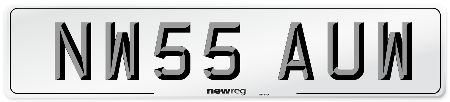 NW55 AUW Number Plate from New Reg